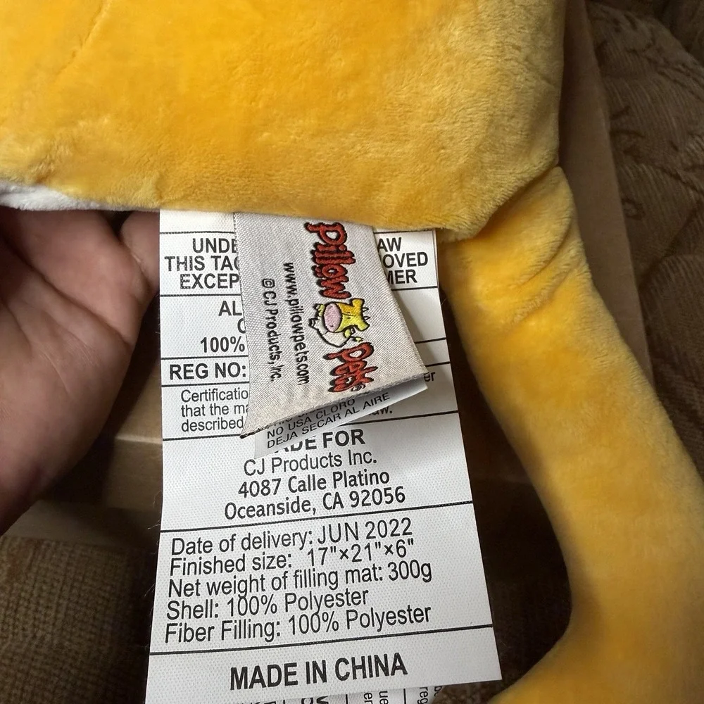 Disney Sox Cat Pillow Pet Figure Stuffed Animal Plush New Yellow Soft Pillow NWT